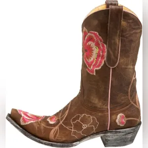 Old Gringo Marsha western boots. Stunning floral embroidery boho RTL $595 VGUC 7