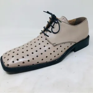 Olivier Square Perforated Bone Oxfords Italy