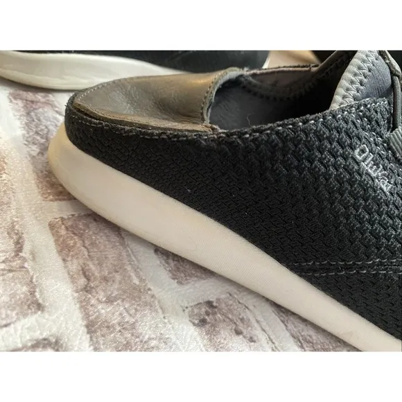 Olukai Alapa Li 10.5 Black Slip On Shoes No Tie Slip Resistant Drop In Heel