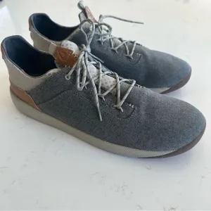 OluKai Gray Nanea Li Fabric Lace Up Low Top Casual Sneakers Mens 13 EUC