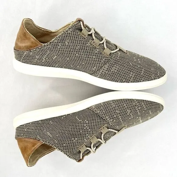 OluKai Hale'Iwa Li Ha'a Silt Knit Mesh Leather Slip On Bungee Laced Sneaker 7.5