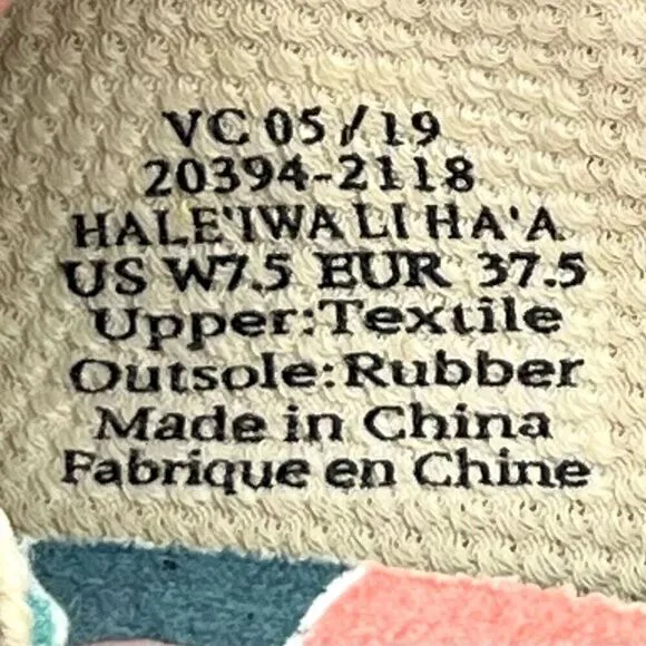 OluKai Hale'Iwa Li Ha'a Silt Knit Mesh Leather Slip On Bungee Laced Sneaker 7.5