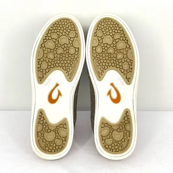 OluKai Hale'Iwa Li Ha'a Silt Knit Mesh Leather Slip On Bungee Laced Sneaker 7.5
