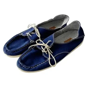 Olukai Heleuma Hand Stitched Canvas Flats/Slides - Bright Blue - 8