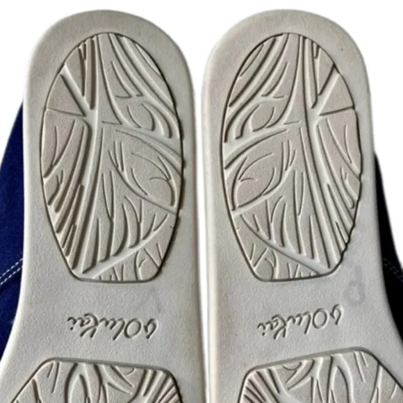 Olukai Heleuma Hand Stitched Canvas Flats/Slides - Bright Blue - 8