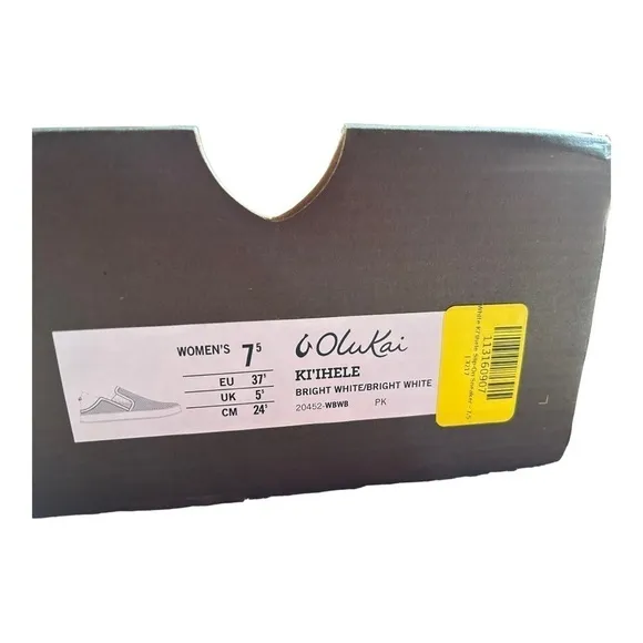 Olukai Ki‘ihele Slip-On Sneaker (Womenn) in bright white