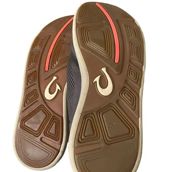 Olukai Moku Pae Charcoal Slip Ons Size 9