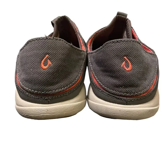 Olukai Moku Pae Charcoal Slip Ons Size 9