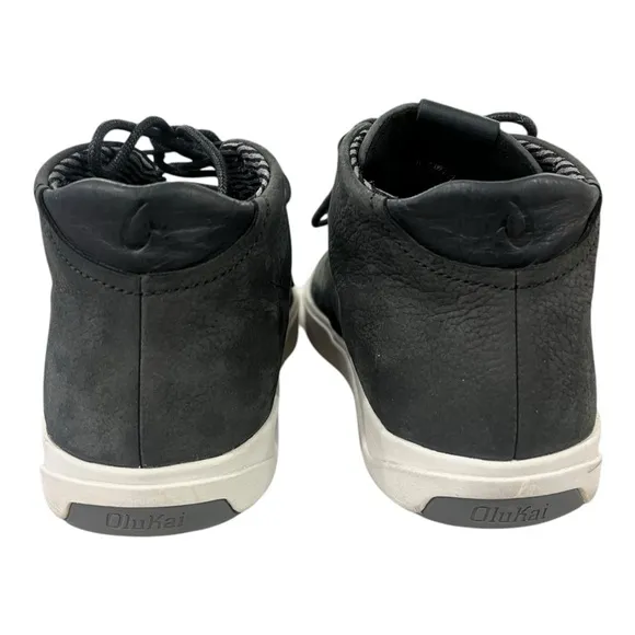 OluKai Nana Hele Genuine Shearling Lined Sneaker Men’s Size 8 Gray White