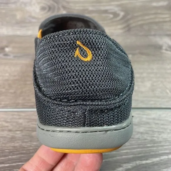 Olukai Nohea Mesh Mens Size 9/EU 42 Dark Shadow Slip On Collapsible Heel Sneaker