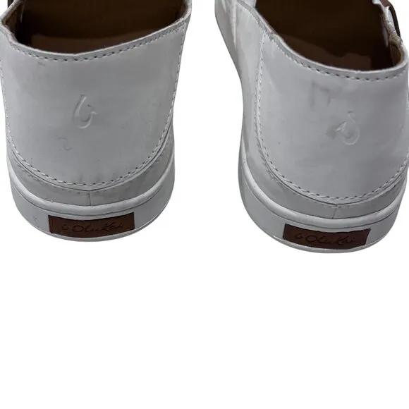 OluKai Pehuea Breathable Slip-On Shoes, Bright White, 9.5