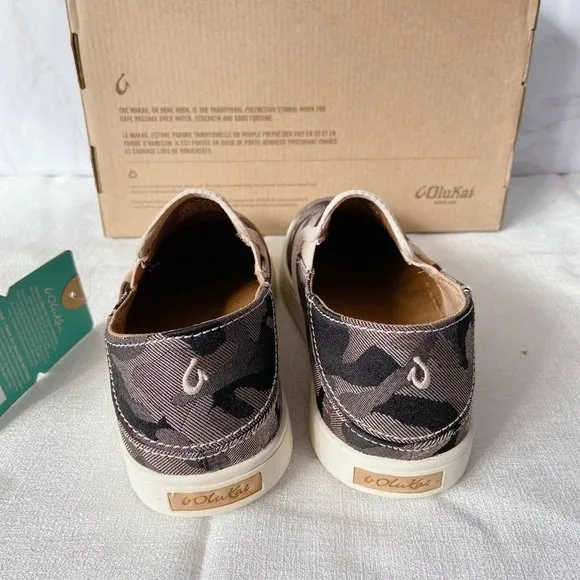 Olukai Pehuea Pa'i Womens Soft Pink/Ke Au Camo Slip-on Shoe Loafer US 6