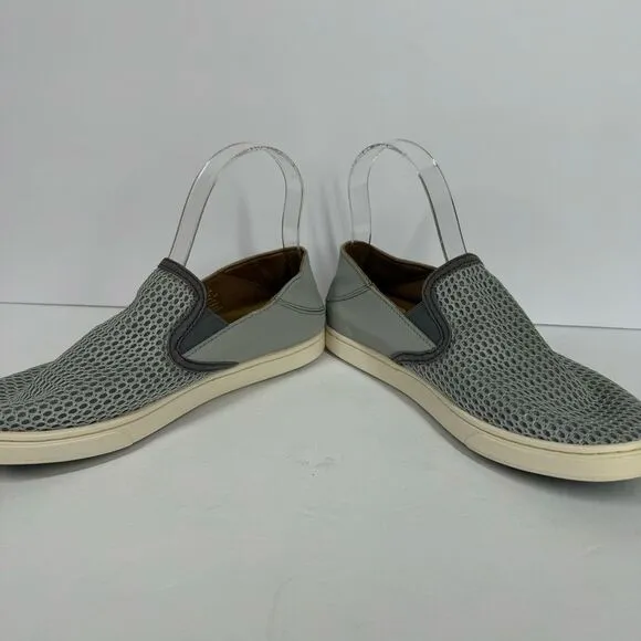 OluKai Pehuea Slip On Convertible Comfort Sneaker Light Gray Breathable Womens 7