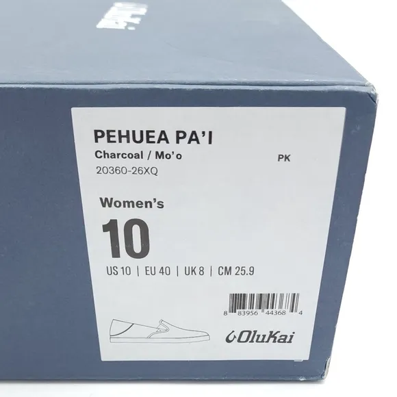 Olukai Women's Pehuea Pa'i Slip On Casual Sneakers Charcoal / Mo'o Size 10