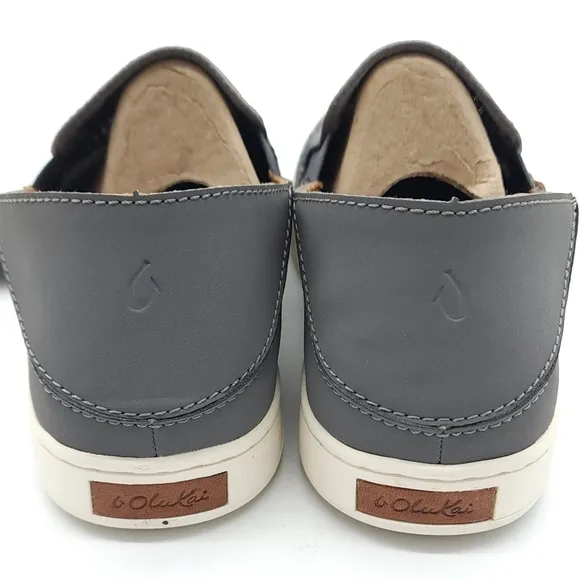 Olukai Women's Pehuea Pa'i Slip On Casual Sneakers Charcoal / Mo'o Size 10