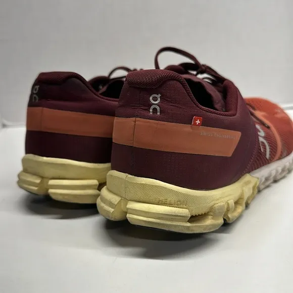 On Cloud Cloudflow 2.0 Running Sneakers Lace Up Shoes Rust Red Men's Size 12.5