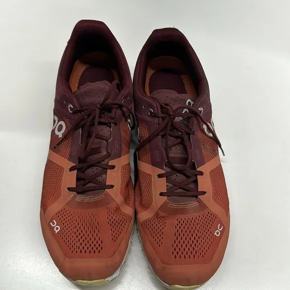 On Cloud Cloudflow 2.0 Running Sneakers Lace Up Shoes Rust Red Men's Size 12.5
