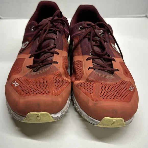 On Cloud Cloudflow 2.0 Running Sneakers Lace Up Shoes Rust Red Men's Size 12.5
