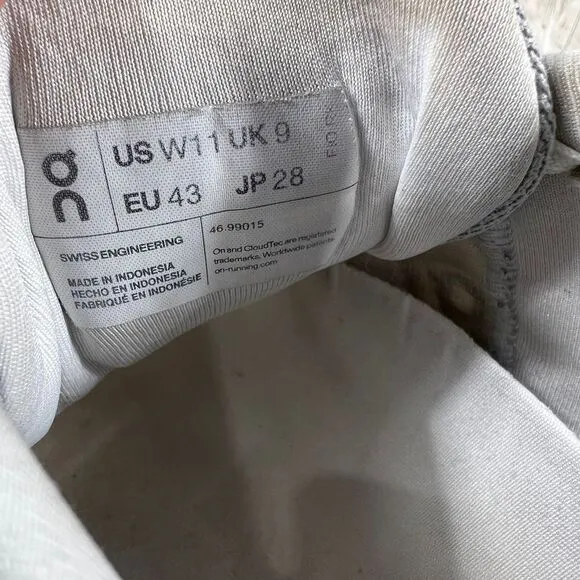 On Cloud‎ Running Shoes Athletic Sneakers Cloudtec Performance Gray White US 11