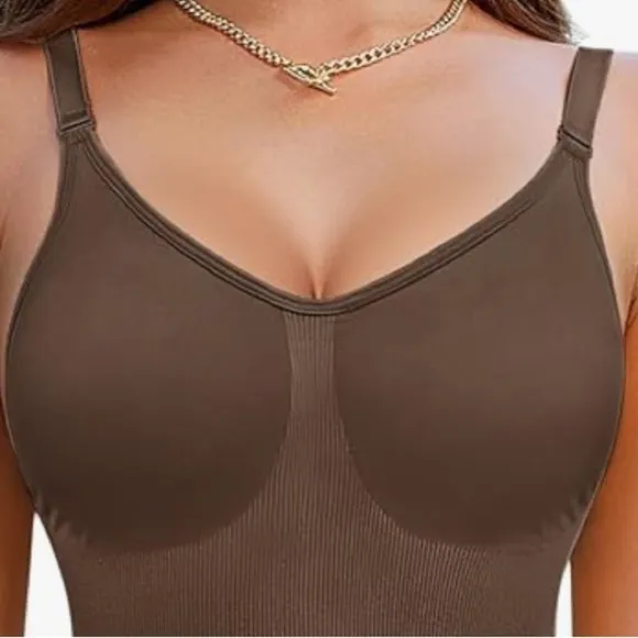 One Piece Tummy Control Shapewear Full Slip With Adjustable Spaghetti St…