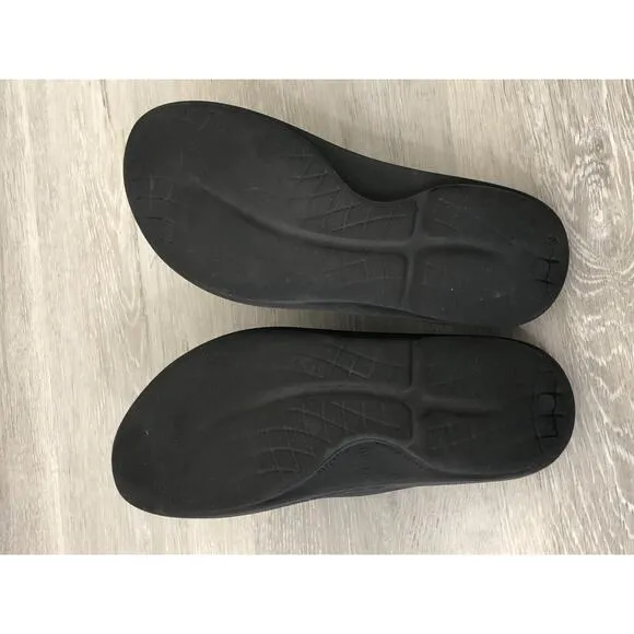 Oofos Ooahh Sport Flex Mens 9 Black Rubber Open Toe Slip-On Slide Sandal