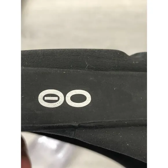 Oofos Ooahh Sport Flex Mens 9 Black Rubber Open Toe Slip-On Slide Sandal