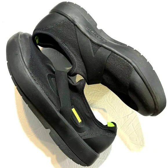 Oofos Oomg Fibre Low Shoes Slip On Sneaker Black Recovery Support Mens sz 9.5