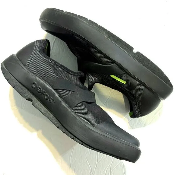 Oofos Oomg Fibre Low Shoes Slip On Sneaker Black Recovery Support Mens sz 9.5