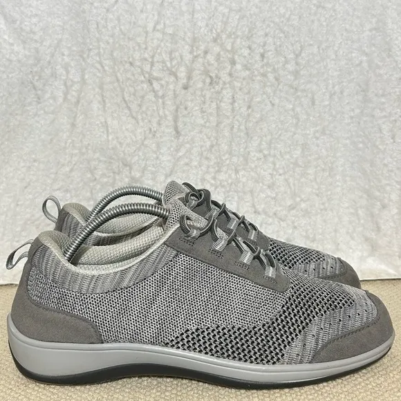 Orthofeet Womens Grey Palma Stretch Knit Orthotic Insoles Sneaker Shoes SZ 11 M