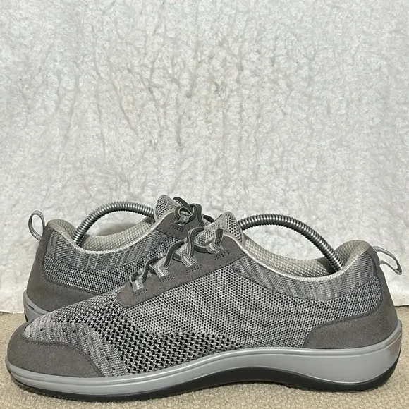 Orthofeet Womens Grey Palma Stretch Knit Orthotic Insoles Sneaker Shoes SZ 11 M