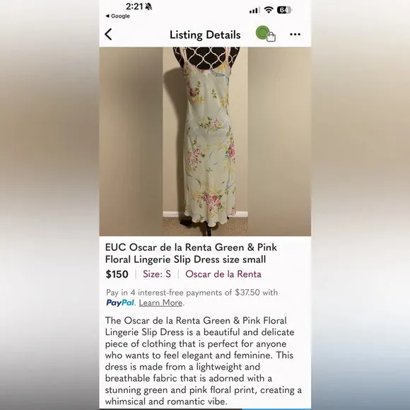 Oscar De La Renta robe and slip dress gown set
