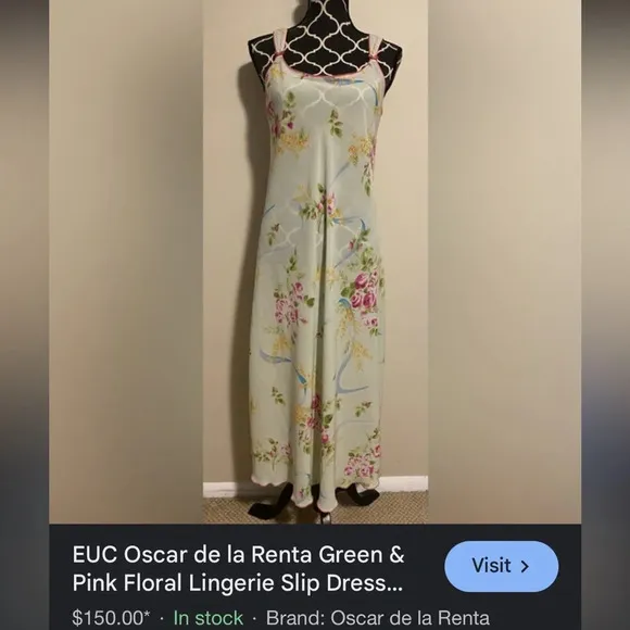 Oscar De La Renta robe and slip dress gown set