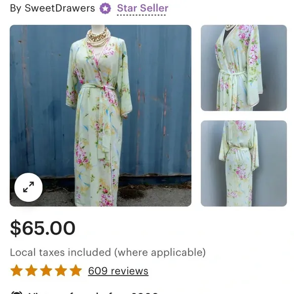 Oscar De La Renta robe and slip dress gown set