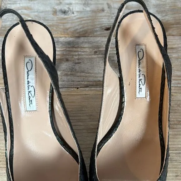 Oscar de la Renta Platform Peep Toe Heels - 37/6.5