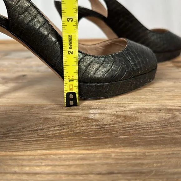 Oscar de la Renta Platform Peep Toe Heels - 37/6.5