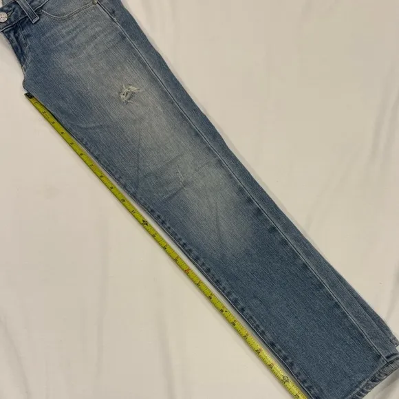 PAIGE Roxbury Low Waist Distressed Jeans Size 24 Light Wash Denim Made in USA