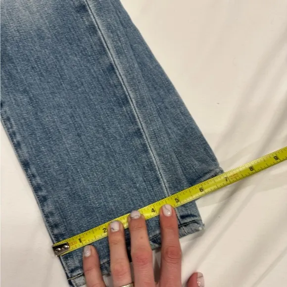 PAIGE Roxbury Low Waist Distressed Jeans Size 24 Light Wash Denim Made in USA