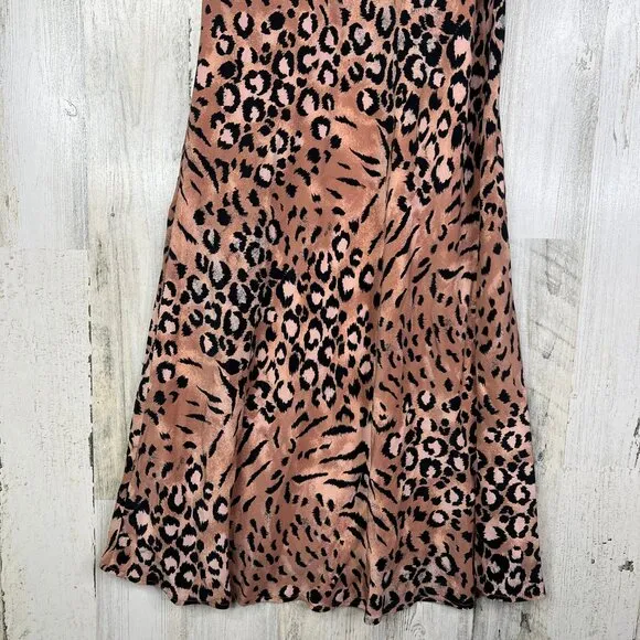 PAIGE Womens Dress XS Cicely Silk Faded Leopard Animal Print Slip Edgy Chic