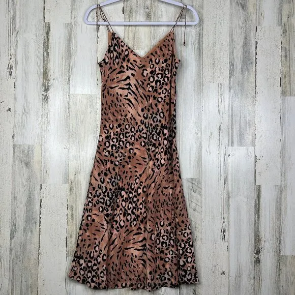 PAIGE Womens Dress XS Cicely Silk Faded Leopard Animal Print Slip Edgy Chic