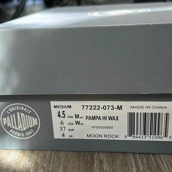 Palladium Pampa Hi Wax Unisex Shoes Size Men 4.5/Women 6