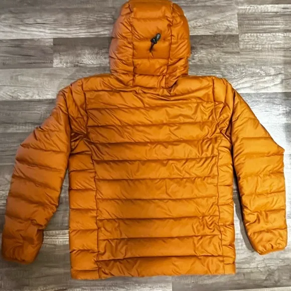 Patagonia Down sweater hoodie Pullover orange rust excellent cond men’s small