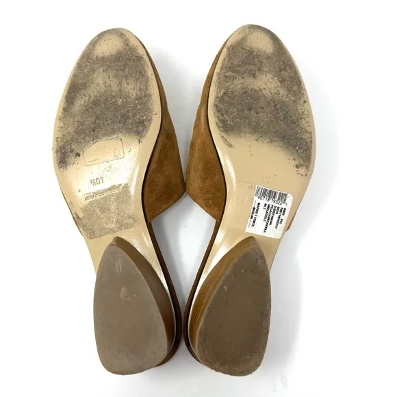PAUL ANDREW tan suede slides, made in Italy, size 40.5