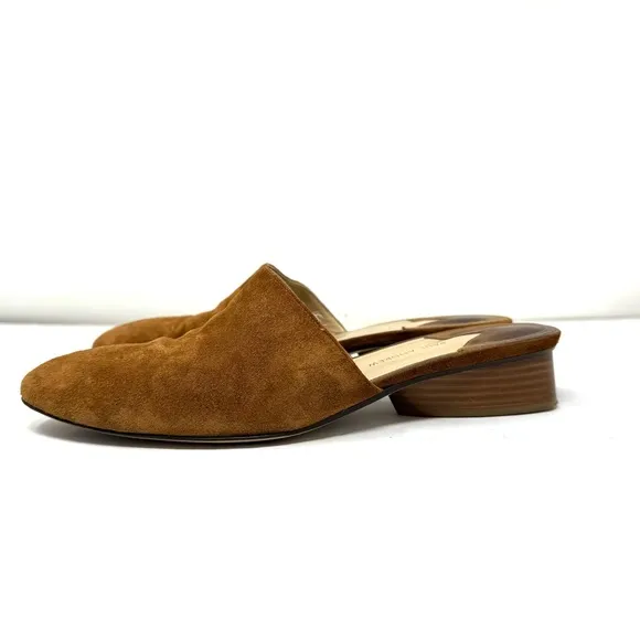 PAUL ANDREW tan suede slides, made in Italy, size 40.5