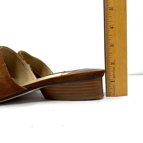 PAUL ANDREW tan suede slides, made in Italy, size 40.5