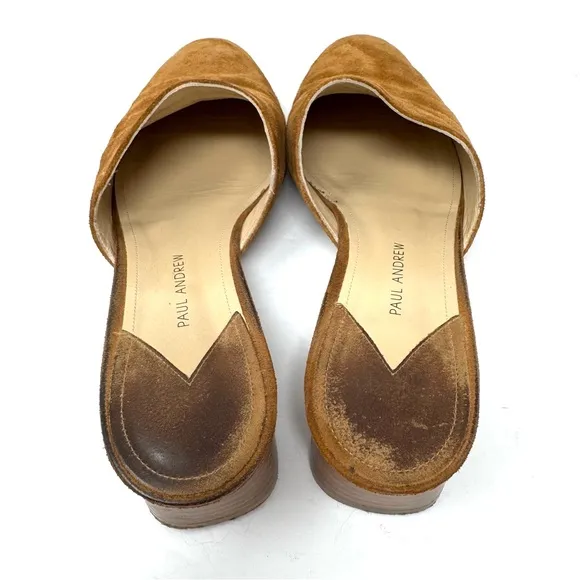 PAUL ANDREW tan suede slides, made in Italy, size 40.5