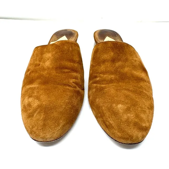 PAUL ANDREW tan suede slides, made in Italy, size 40.5