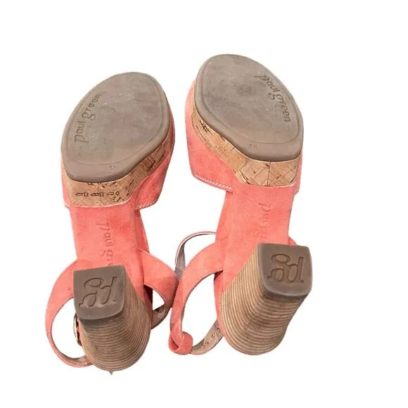 Paul Green Rose Suede Platfom Heels Size 10