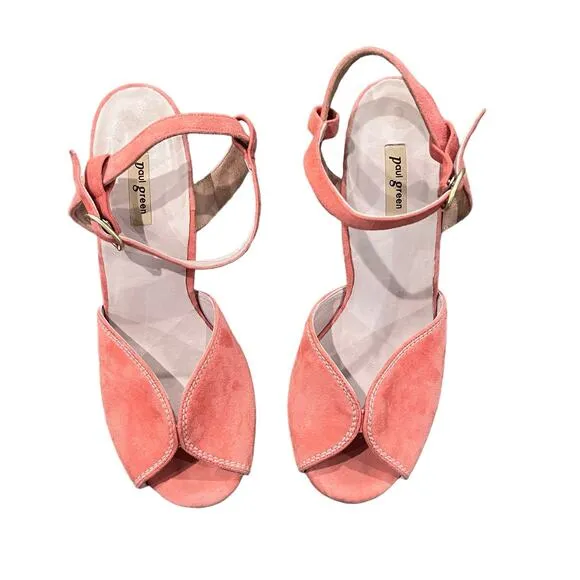 Paul Green Rose Suede Platfom Heels Size 10
