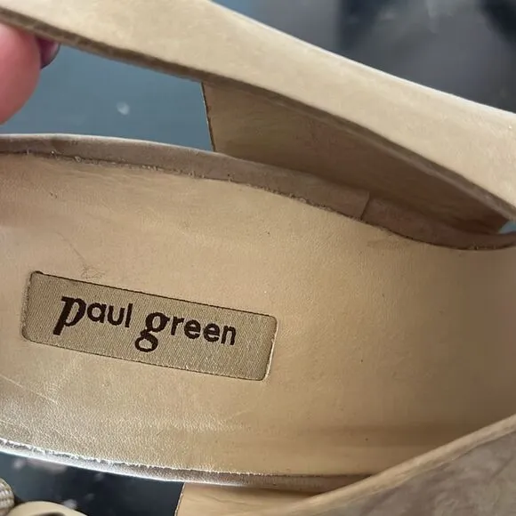 Paul Green Retro Cross Strap Slingback Sandal Block Heel