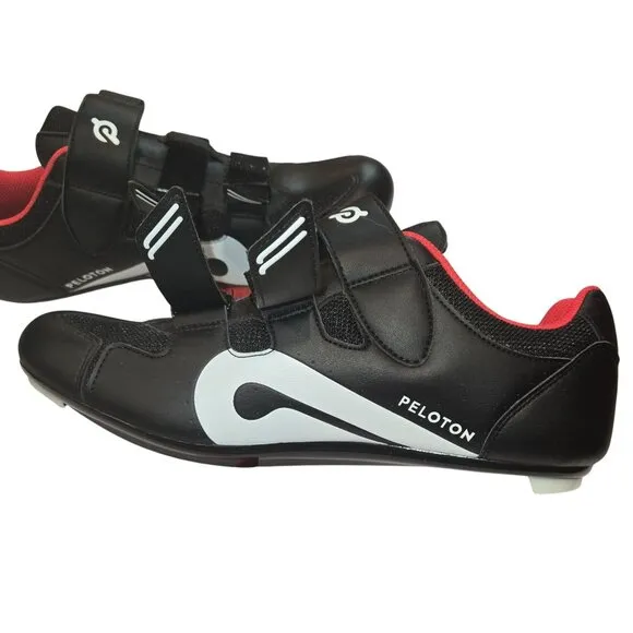 Peloton Men's Cycling Shoes Black &amp; Red Size 45 With Delta-Compatible Cleats